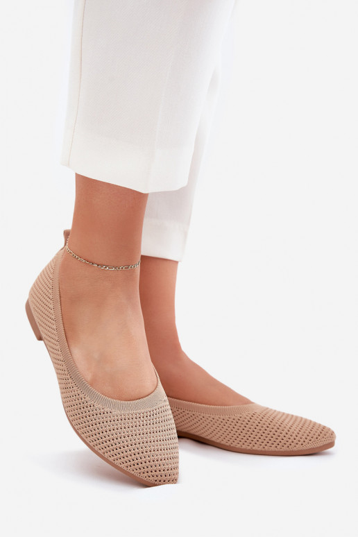 grade Bailarinas de tecido Feminino bege Sarina