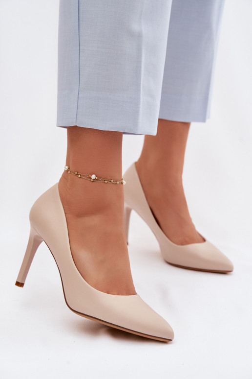 Eko Pele sapatos de salto alto Sergio Leone 1339 cor de marfim