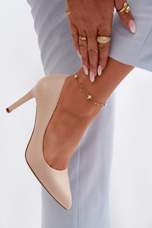 Eko Pele sapatos de salto alto Sergio Leone 1339 cor de marfim