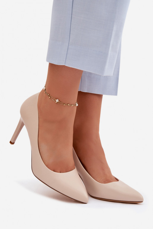 Eko Pele sapatos de salto alto Sergio Leone 1339 cor de marfim