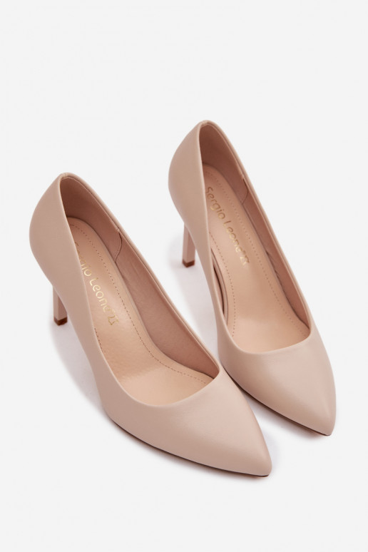 Eko Pele sapatos de salto alto Sergio Leone 1339 cor de marfim