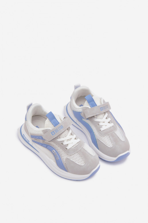 sapato Tênis infantis Big Star TT374153 HI-POLY SYSTEM Branco-cor azul