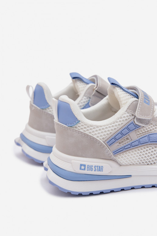 sapato Tênis infantis Big Star TT374153 HI-POLY SYSTEM Branco-cor azul