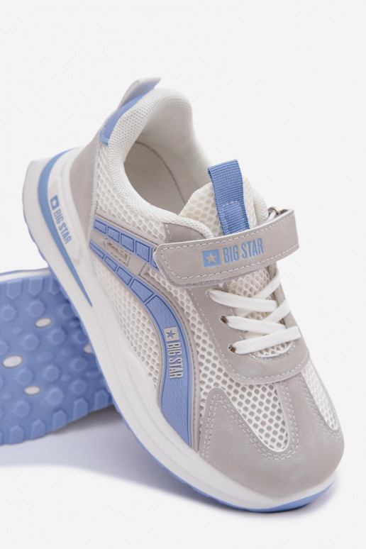 sapato Tênis infantis Big Star TT374153 HI-POLY SYSTEM Branco-cor azul