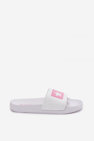 Chinelos infantis Big Star TT374A002 cor branco-rosa 2
