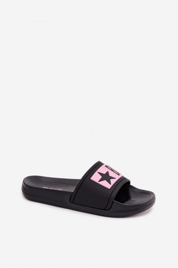 Chinelos infantis Big Star TT374A004 cor preto-rosa