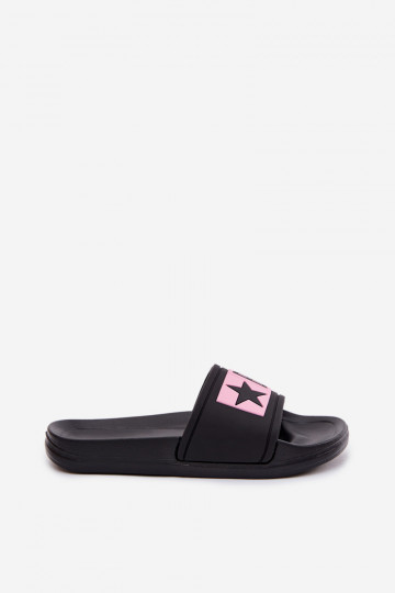 Chinelos infantis Big Star TT374A004 cor preto-rosa 2