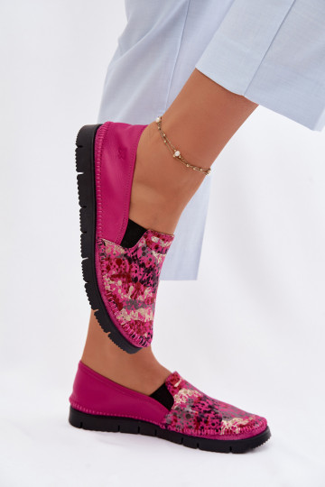 Sapatos femininos de couro com fecho Tai turiciejka 03512-73 cor rosa
