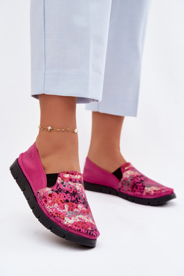 Sapatos femininos de couro com fecho Tai turiciejka 03512-73 cor rosa 2