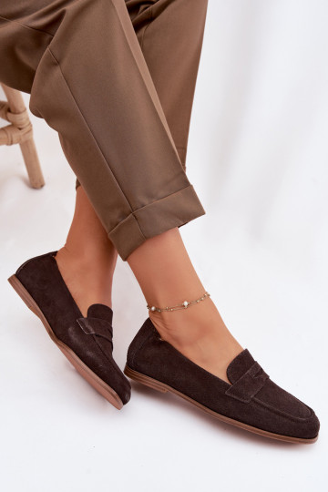 Mocassins com forro de camurça Vinceza 18122 cor chocolate