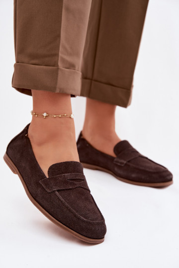 Mocassins com forro de camurça Vinceza 18122 cor chocolate 2