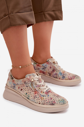 Camurça a céu aberto sapato Feminino Vinceza 79603 bege 2