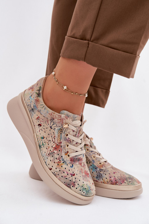 Camurça a céu aberto sapato Feminino Vinceza 79603 bege