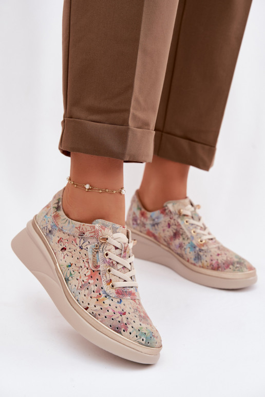 Camurça a céu aberto sapato Feminino Vinceza 79603 bege