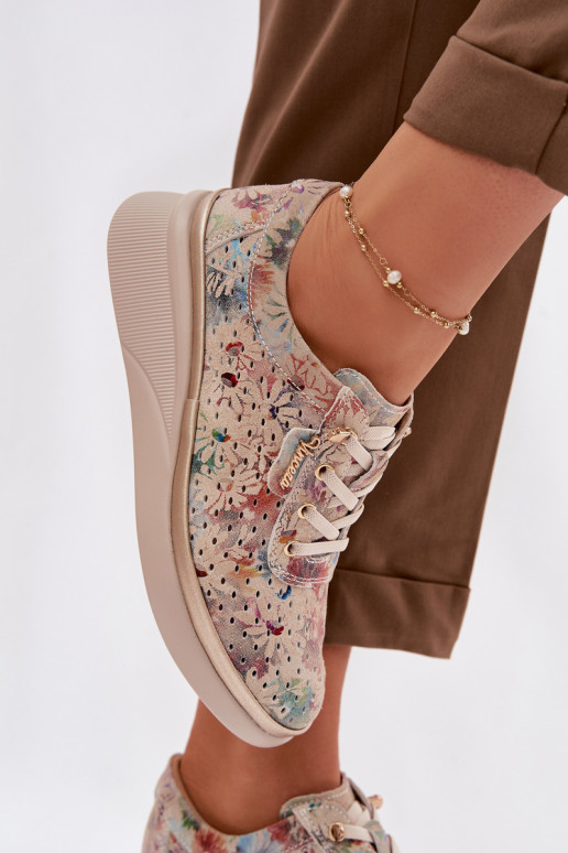 Camurça a céu aberto sapato Feminino Vinceza 79603 bege