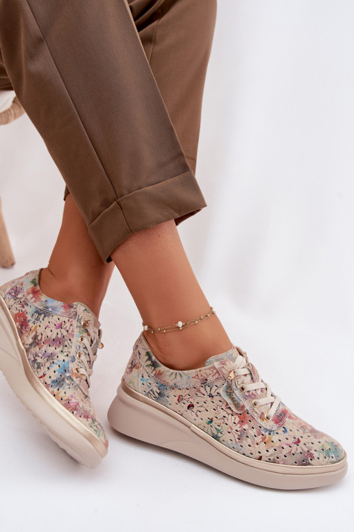 Camurça a céu aberto sapato Feminino Vinceza 79603 bege