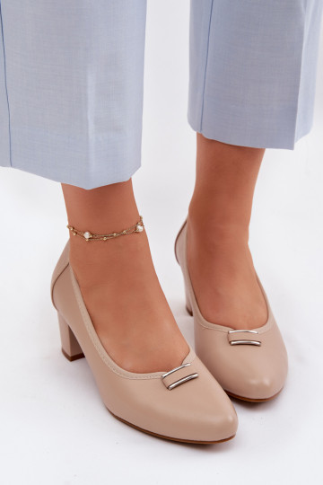 Sapatos com salto Vinceza 58622 cor areia