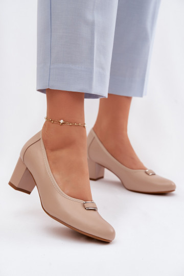 Sapatos com salto Vinceza 58622 cor areia 2