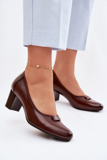 Sapato com salto Vinceza 58622 cor marrom 2