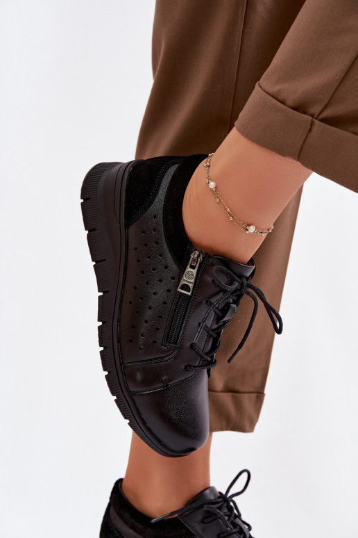 Pele sapato Feminino com uma plataforma Vinceza 39977 cor preta