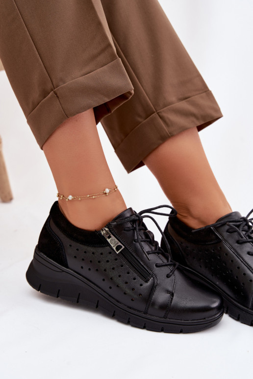 Pele sapato Feminino com uma plataforma Vinceza 39977 cor preta