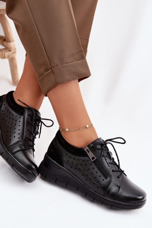 Pele sapato Feminino com uma plataforma Vinceza 39977 cor preta