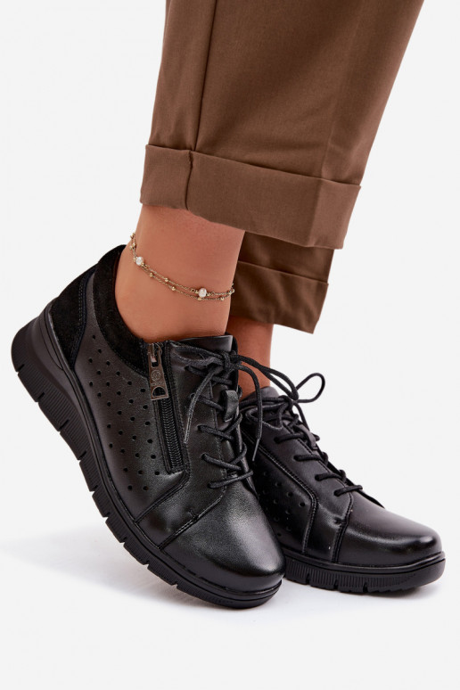 Pele sapato Feminino com uma plataforma Vinceza 39977 cor preta