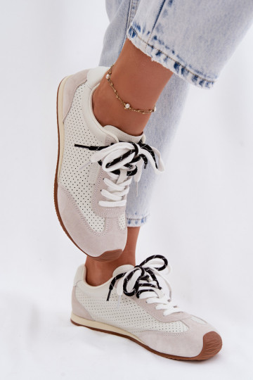Ténis femininos de camurça Big Star TT274555 cor branca