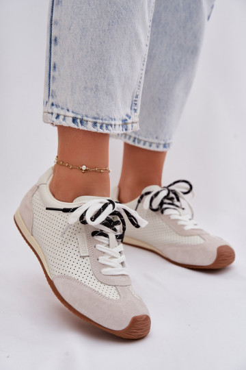 Ténis femininos de camurça Big Star TT274555 cor branca 2