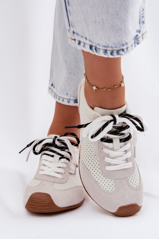 Pele de camurça À modalo de tênis Feminino Big Star TT274555 cor branca