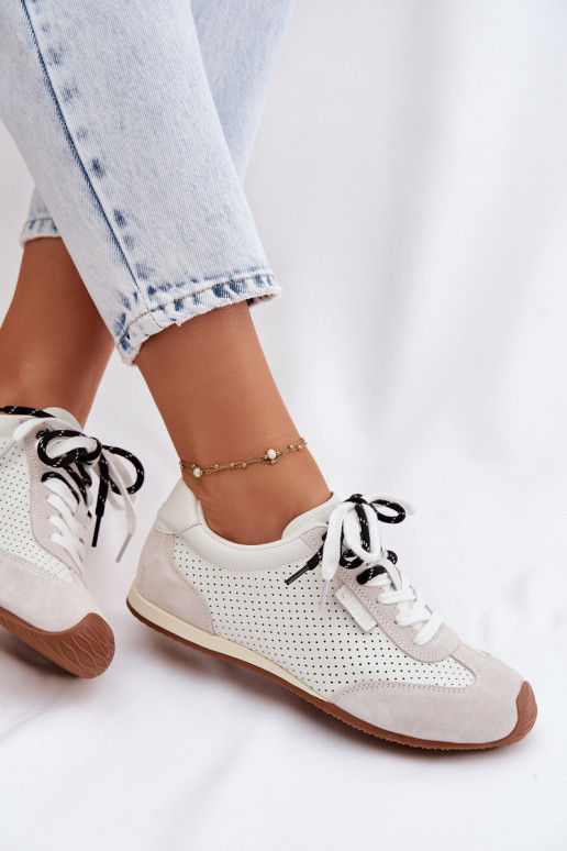 Pele de camurça À modalo de tênis Feminino Big Star TT274555 cor branca