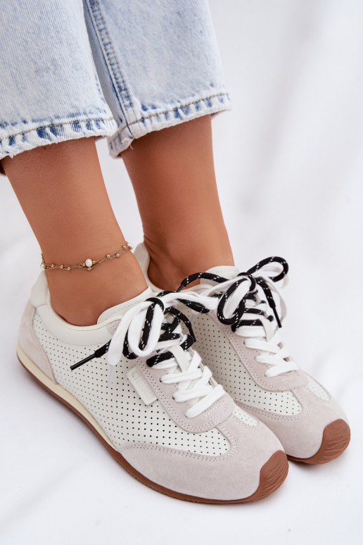 Pele de camurça À modalo de tênis Feminino Big Star TT274555 cor branca