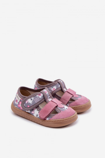 Chinelos de banho infantis Milami com gatinhos e flores cor cinza-rosa Lumi