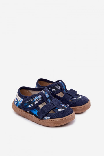 Chinelos de banho infantis Milami com bolinhas cor azul escuro Lumi