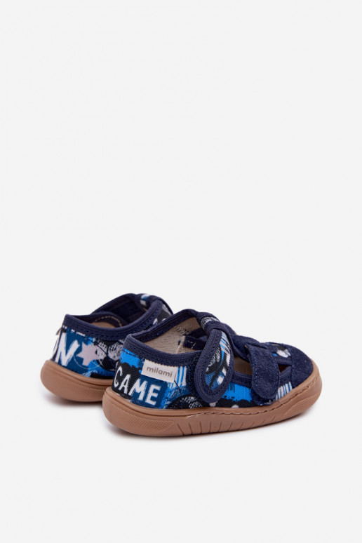 Chinelos Barefoot Infantil Milami Bolas azul escuro Lumi