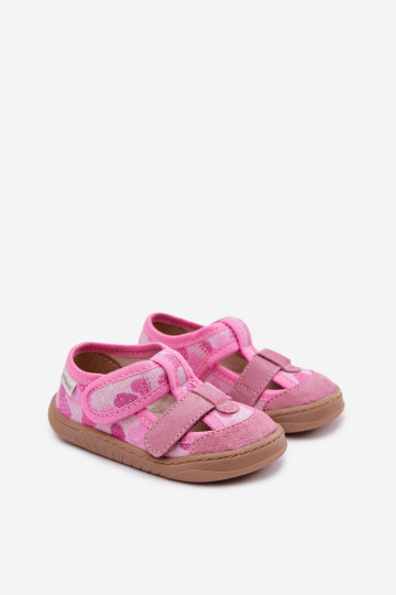 Chinelos de banho infantis Milami com brilho e corações cor rosa Lumi 2