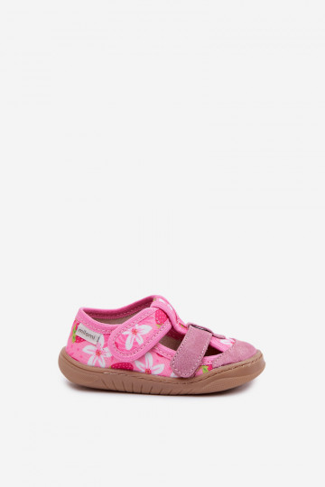 Chinelos Barefoot Infantil Milami morangos cor rosa Lumi 2