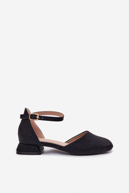 Infantil Sandálias brilhantes De salto baixo cor preta Nelly