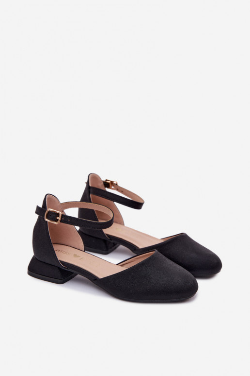 Infantil Sandálias brilhantes De salto baixo cor preta Nelly