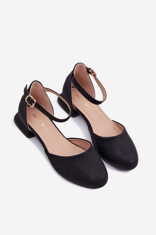 Infantil Sandálias brilhantes De salto baixo cor preta Nelly