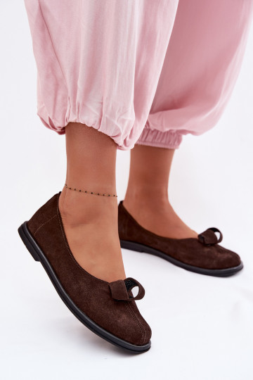 Pele de camurça sapato Feminino Zazoo 379 CzekoladoParae