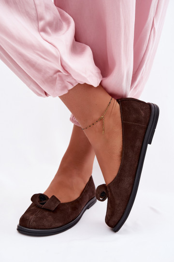 Pele de camurça sapato Feminino Zazoo 379 CzekoladoParae 2