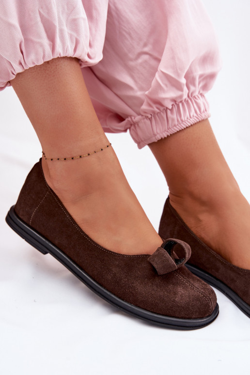 Pele de camurça sapato Feminino Zazoo 379 CzekoladoParae