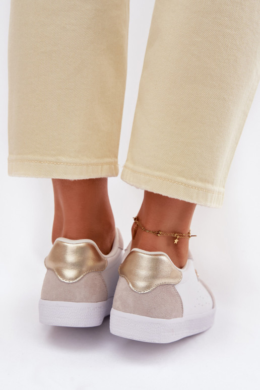 À modalo de tênis FemininoHabilitadoturalnej Skóry S.Barski LR61-7091 cor branca