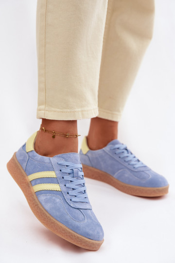 Pele de camurça À modalo de tênis Feminino S.Barski LR61-7089 cor azul 2