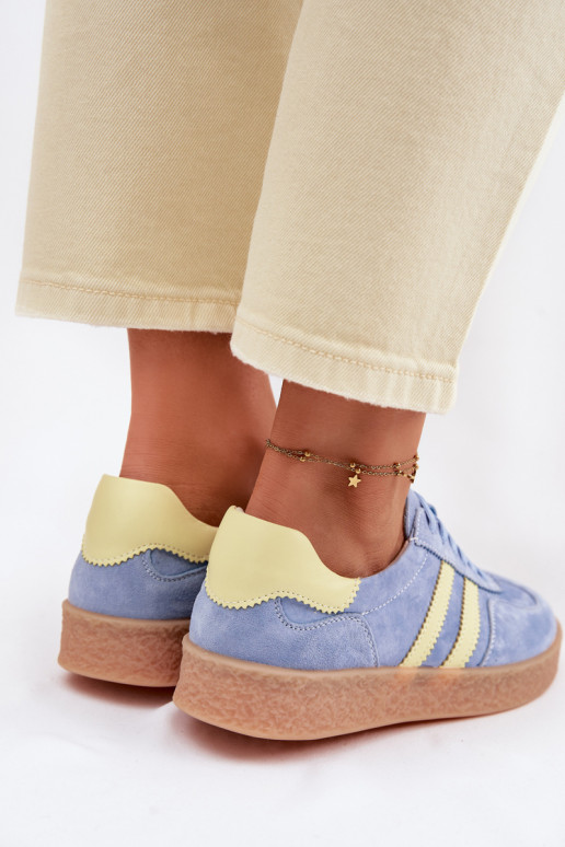 Pele de camurça À modalo de tênis Feminino S.Barski LR61-7089 cor azul