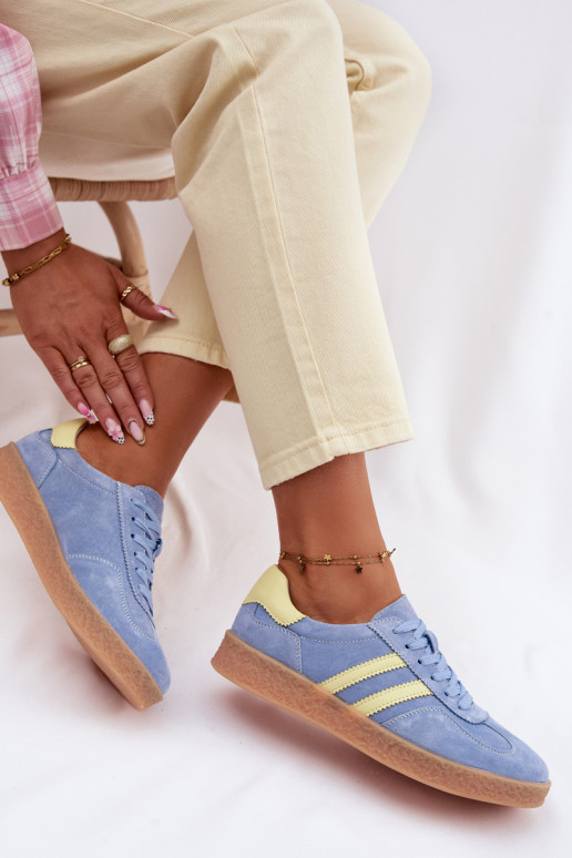 Pele de camurça À modalo de tênis Feminino S.Barski LR61-7089 cor azul