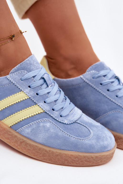 Pele de camurça À modalo de tênis Feminino S.Barski LR61-7089 cor azul