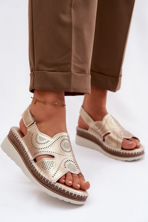 Pele Sandálias plataforma S.Barski GR61-5916 cor dourada