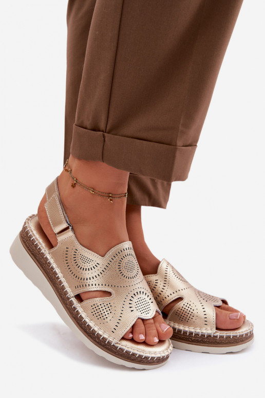 Pele Sandálias plataforma S.Barski GR61-5916 cor dourada